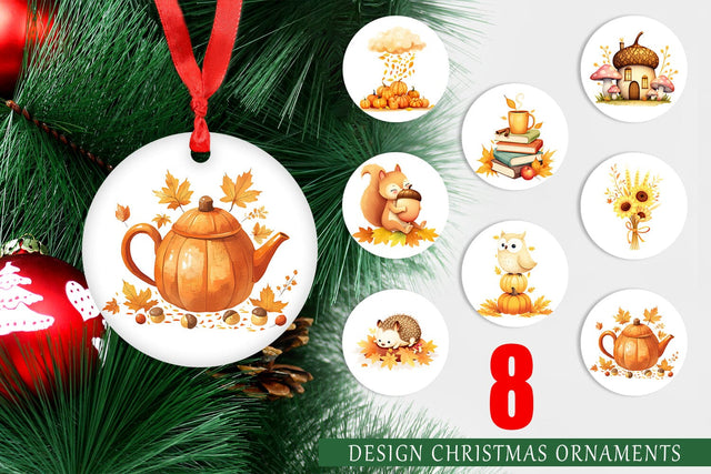 Ornament Fall Watercolor Set Sublimation artnoy 