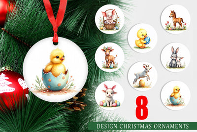 Ornament Farmhouse Baby Animals Sublimation artnoy 