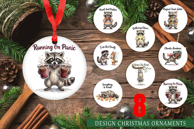 Ornament Feral Raccoon Chaotic Whimsigoth Sublimation artnoy 