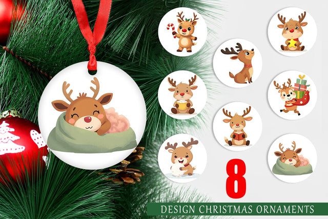 Ornament Festive Baby Rudolf Sublimation artnoy 