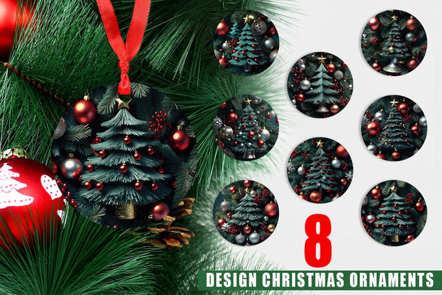 Ornament Festive Christmas Tree Sublimation artnoy 