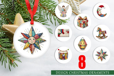 Ornament Festive Handcrafted Patchwork Sublimation artnoy 