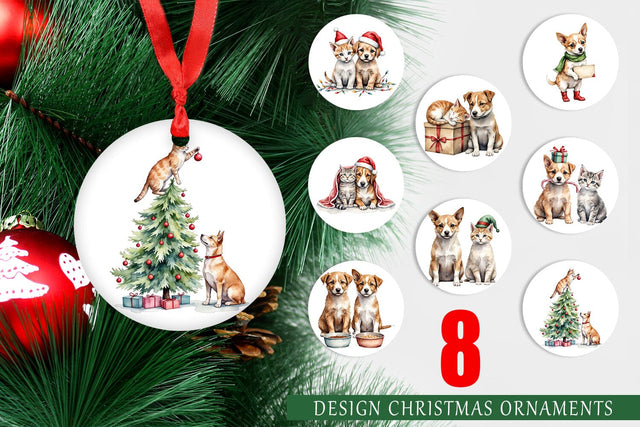 Ornament Festive Pets Sublimation artnoy 