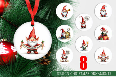 Ornament Festively Jaded: Cynical Gnome Sublimation artnoy 
