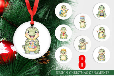 Ornament First Day School Dino Watercolor Sublimation artnoy 