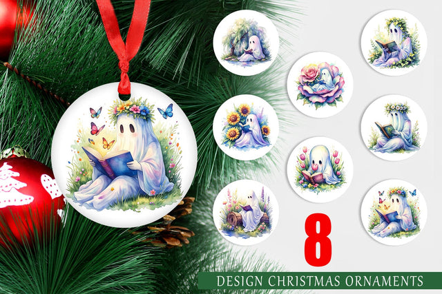 Ornament Floral Garden Bookworm Ghost Sublimation artnoy 