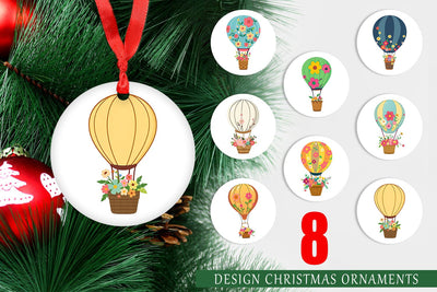 Ornament Floral Hot Air Balloon Sublimation artnoy 
