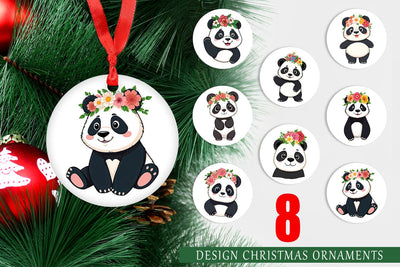 Ornament Floral Panda Sublimation artnoy 