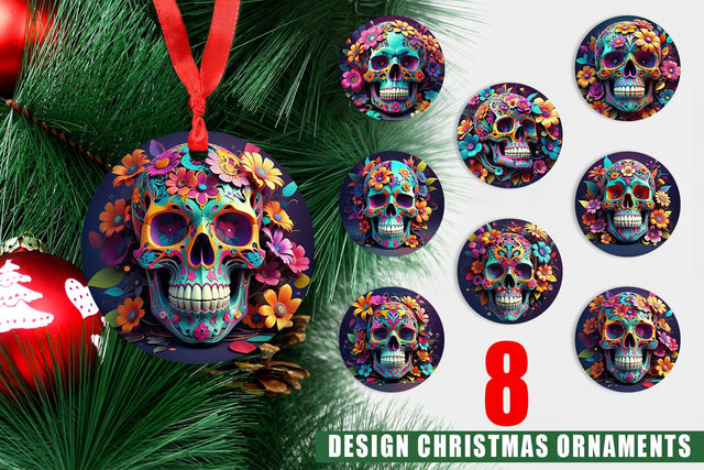 Ornament Floral Skull Sublimation artnoy 