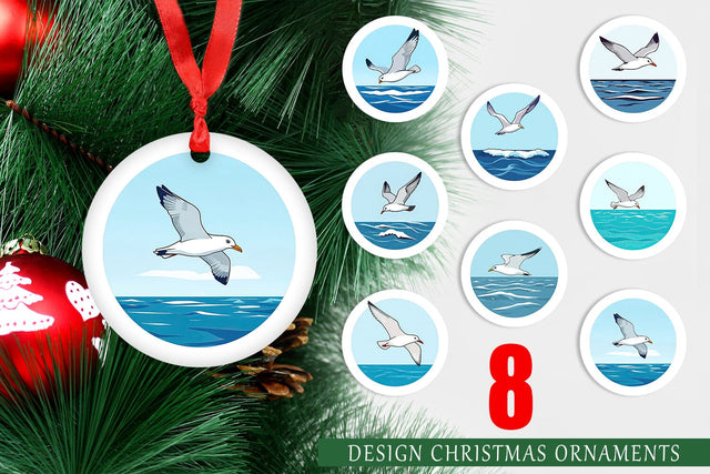 Ornament Flying Seagull Sublimation artnoy 