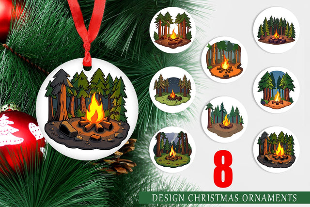 Ornament Forest Campfire Sublimation artnoy 