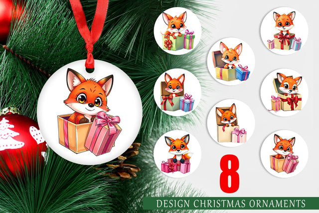 Ornament Fox Gift Sublimation artnoy 