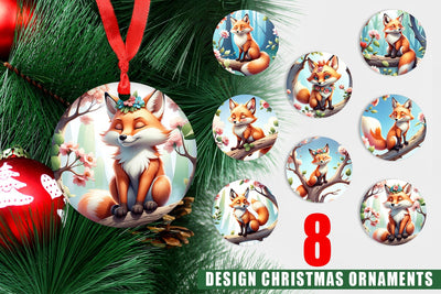 Ornament Fox on Branch Sublimation artnoy 