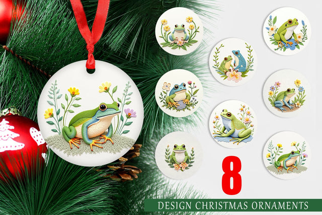Ornament Frog Embroidery Sublimation artnoy 
