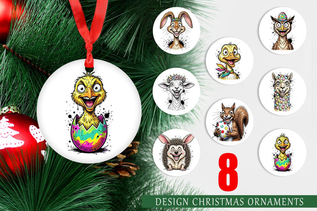 Ornament Funny Easter Animal Sketch Sublimation artnoy 