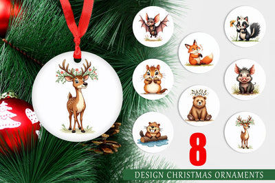 Ornament Funny Morning After Forest Animals Watercolor Sublimation artnoy 