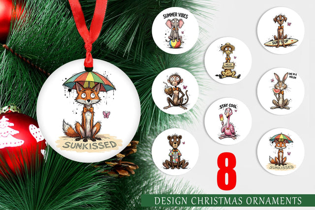 Ornament Funny Summer Quote Animals Sublimation artnoy 