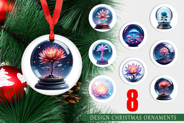 Ornament Galactic Flora Orbs Sublimation artnoy 