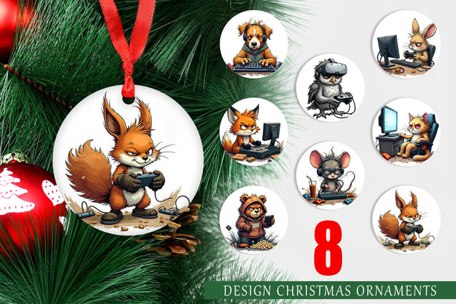 Ornament Gamer Critters Sublimation artnoy 