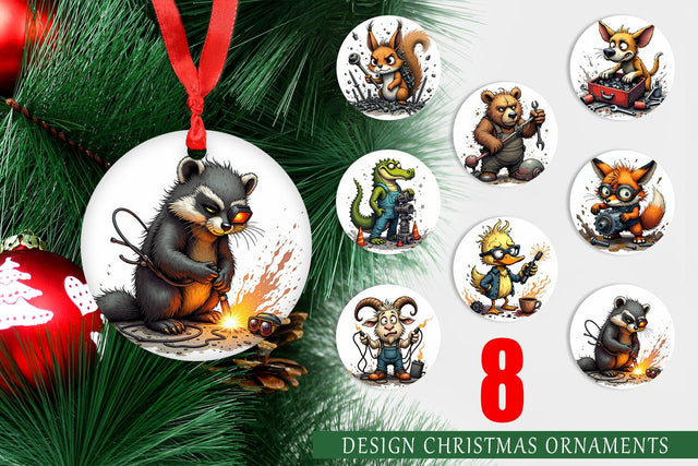 Ornament Garage Chaos Critter Sublimation artnoy 