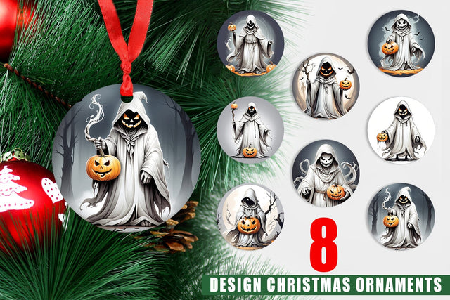 Ornament Ghost and Pumpkin Sublimation artnoy 