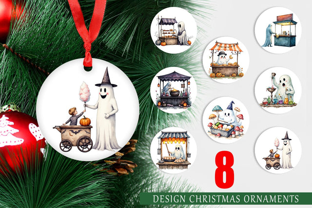 Ornament Ghost Food Stalls Sublimation artnoy 