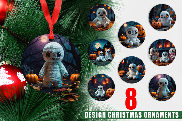 Ornament Ghost Knitted Sublimation artnoy 
