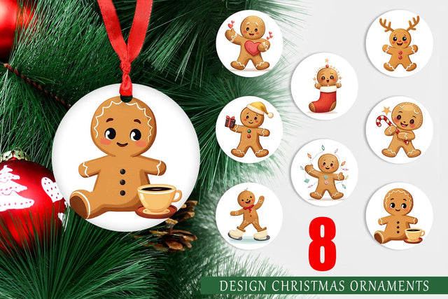 Ornament Gingerbread Christmas Joy Sublimation artnoy 