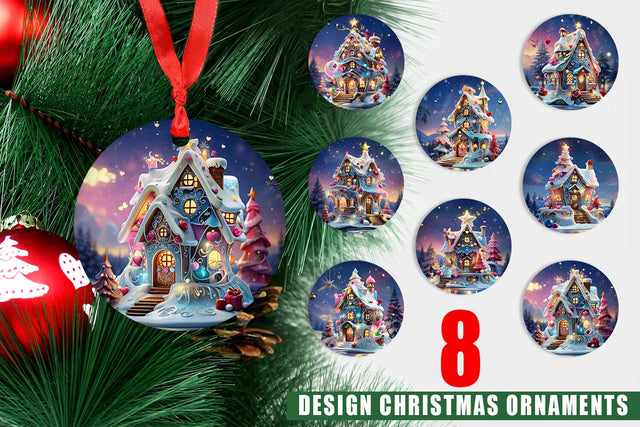 Ornament Gingerbread House Sublimation artnoy 