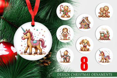 Ornament Gingerbread Patchwork Delights Sublimation artnoy 