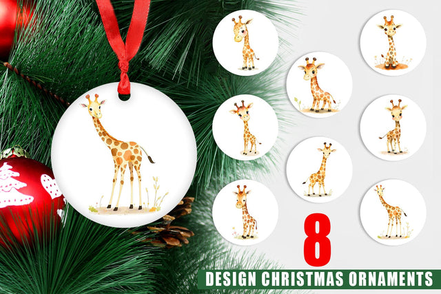 Ornament Giraffe Wildlife Sublimation artnoy 