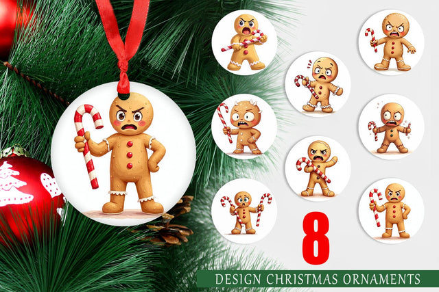 Ornament Glaring Gingerbread Man Sublimation artnoy 