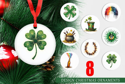 Ornament Glitch & Gold Surreal St. Patrick's Day Lucky Charms Sublimation artnoy 