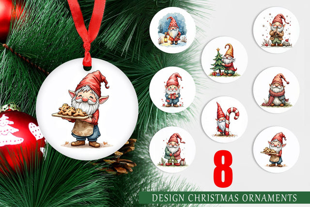Ornament Gnome Christmas Delights Sublimation artnoy 