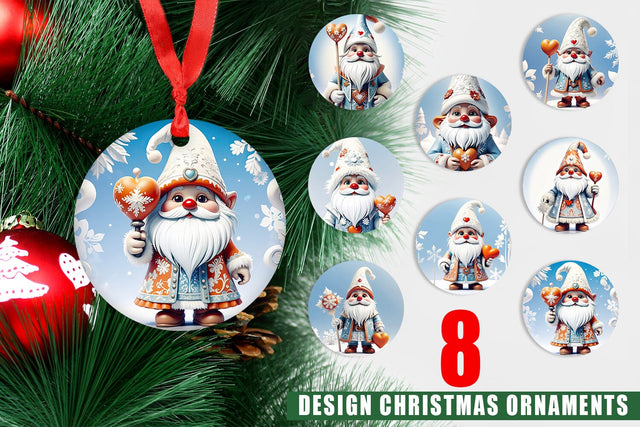 Ornament Gnome Christmas Sublimation artnoy 