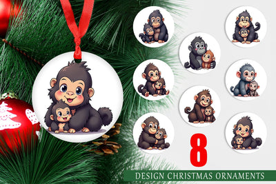Ornament Gorilla Mother's Day Sublimation artnoy 