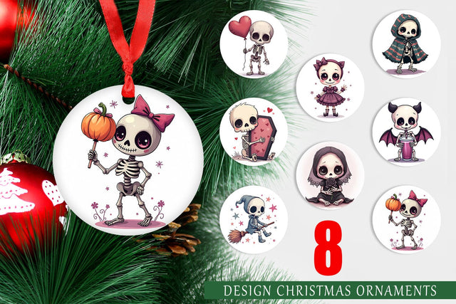 Ornament Gothic Cute Skeletons Sublimation artnoy 