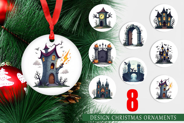 Ornament Gothic Halloween Gothic Architecture Sublimation artnoy 