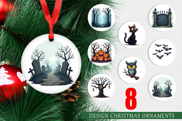 Ornament Gothic Halloween Haunted Forest Sublimation artnoy 