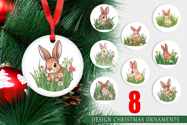 Ornament Grass Bunny Sublimation artnoy 