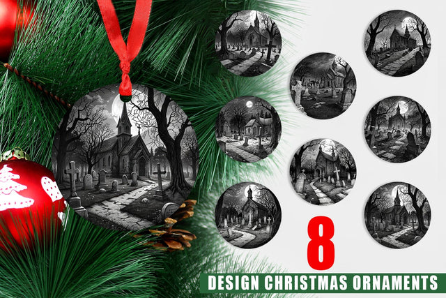 Ornament Graveyard Halloween Sublimation artnoy 