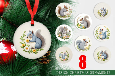Ornament Grey Squirrel Sublimation artnoy 