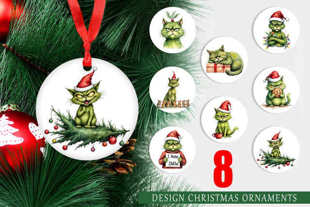 Ornament Grinchy Catsmas Sublimation artnoy 