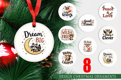 Ornament Groovy Friends Vintage Kawaii Animal Quote Sublimation artnoy 