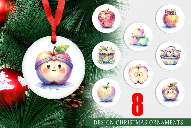 Ornament Groovy Teacher Apple Sublimation artnoy 