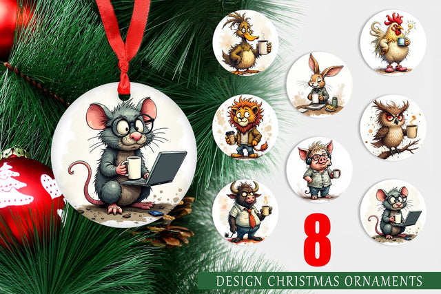 Ornament Grumpy Animal Morning Sublimation artnoy 