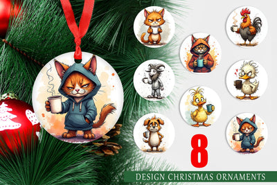 Ornament Grumpy Animal Mornings Sublimation artnoy 