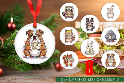 Ornament Grumpy Anti Diet Animal Watercolor Sublimation artnoy 