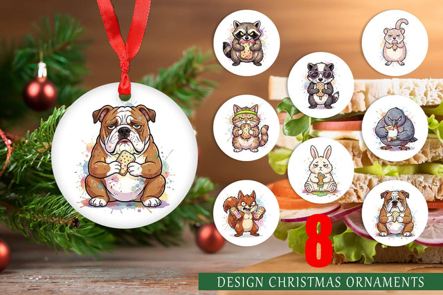 Ornament Grumpy Anti Diet Animal Watercolor Sublimation artnoy 