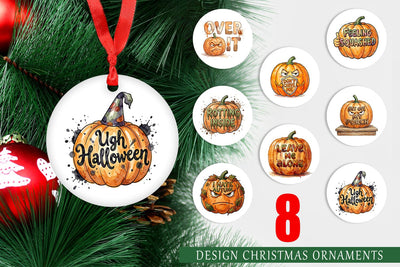 Ornament Grumpy Autumn Pumpkin Quote Sublimation artnoy 